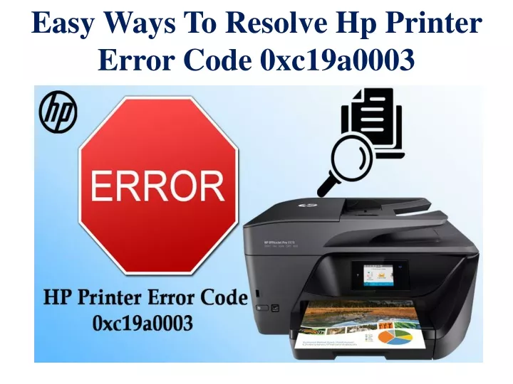easy ways to resolve hp printer error code
