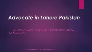 Hire the Advocate in Lahore Pakistan in 2020