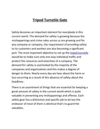 tripod turnstile gate