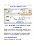Why Freeze Panes Not Work in Excel and How to Fix this Issue?- Www.Office.Com/Setup - slide 1