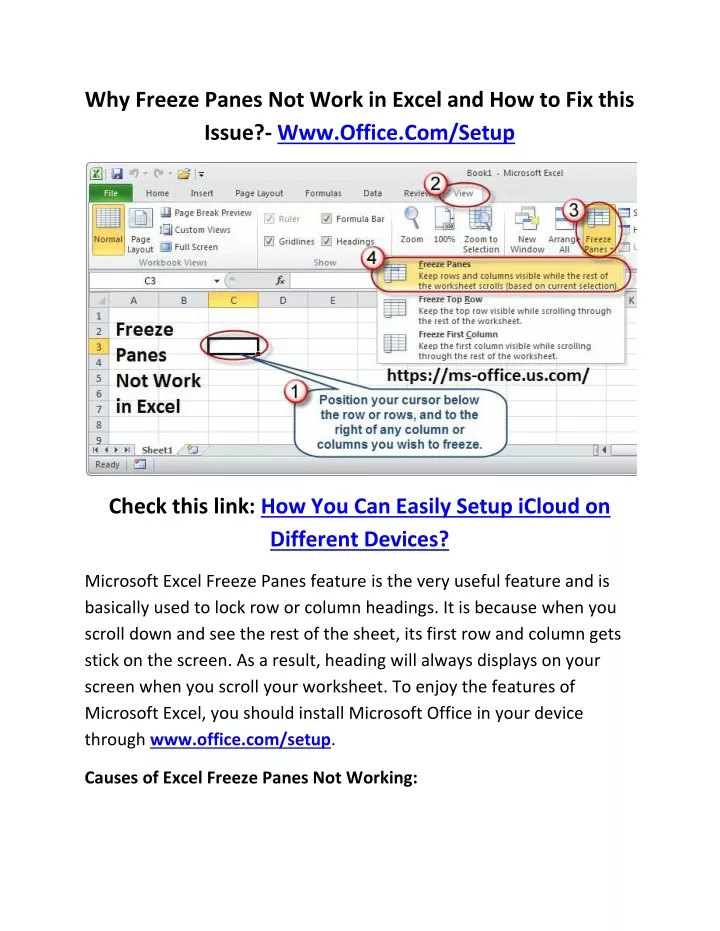 why freeze panes not work in excel