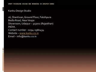 smart packaging design and branding in udaipur kanku