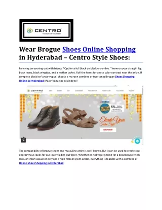 Wear Brogue Shoes Online Shopping in Hyderabad – Centro Style Shoes: