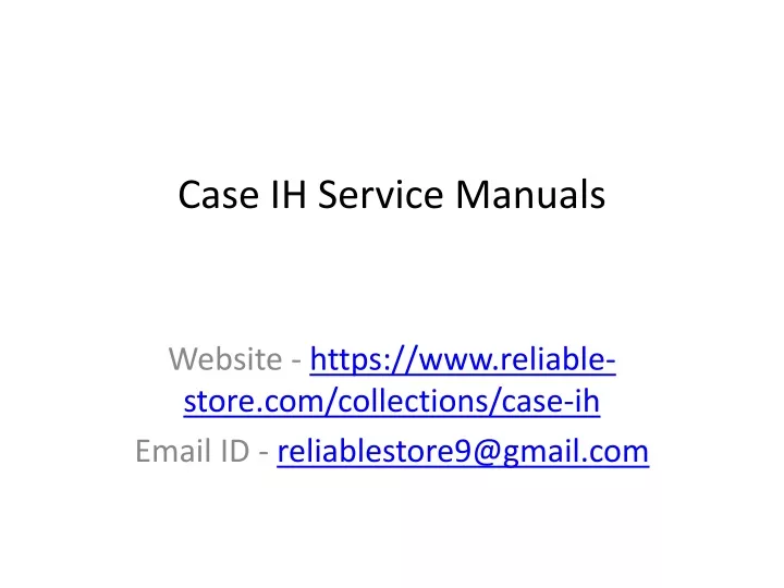 case ih service manuals