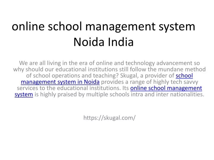 online school management system noida india