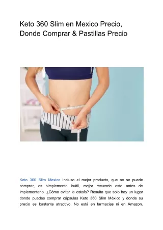 Keto 360 Slim en Mexico Precio, Donde Comprar & Pastillas Precio