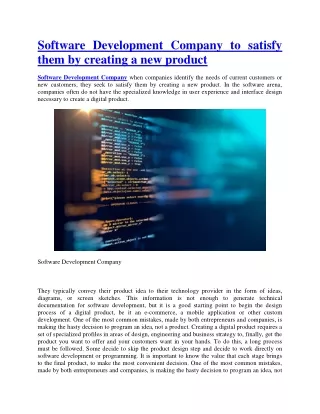 software development company to satisfy them