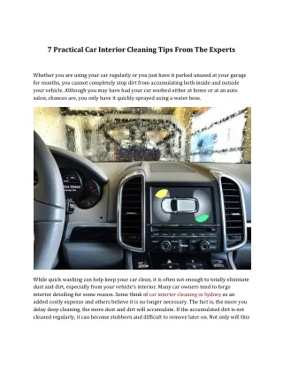 7 Practical Car Interior Cleaning Tips From The Experts
