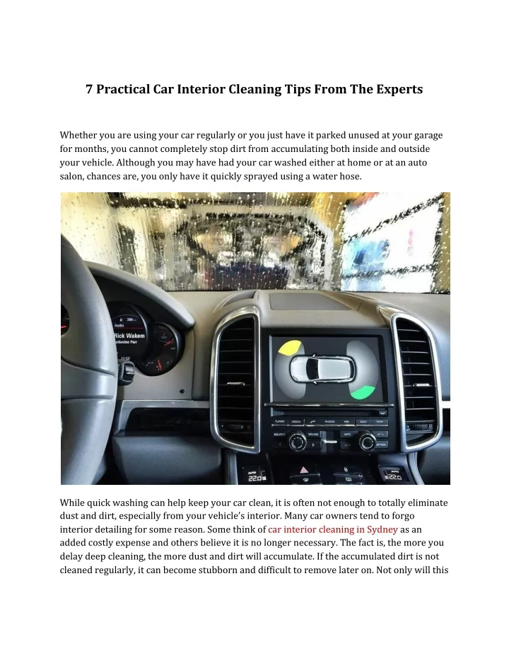7 practical car interior cleaning tips from