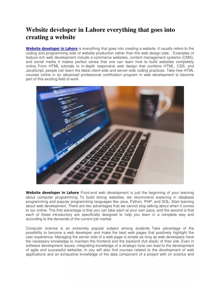 website developer in lahore everything that goes