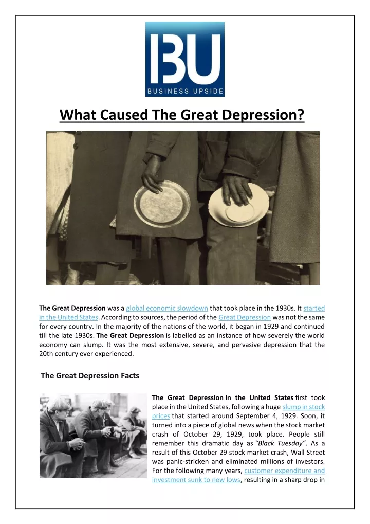what caused the great depression