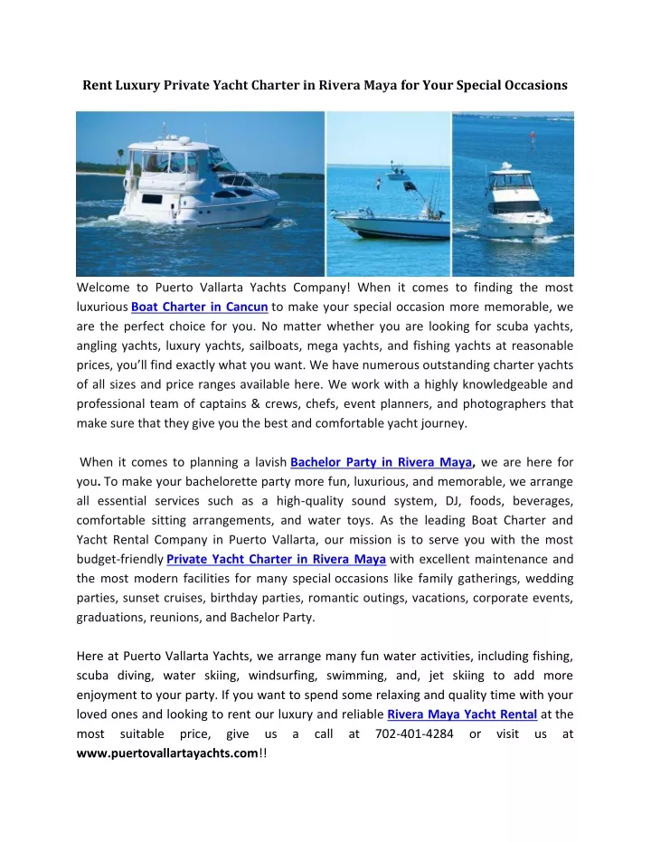 rent luxury private yacht charter in rivera maya