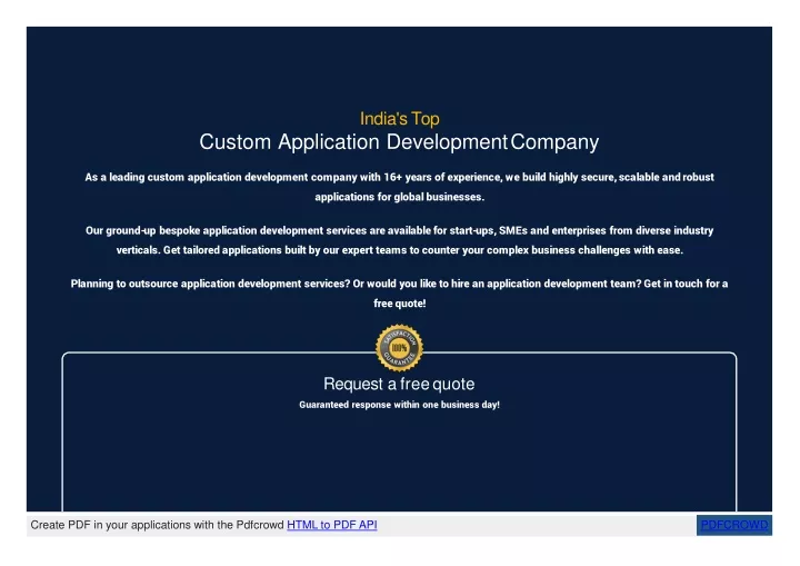 india s top custom application development company