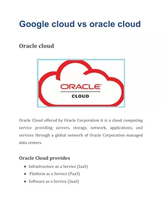 Google cloud vs oracle cloud