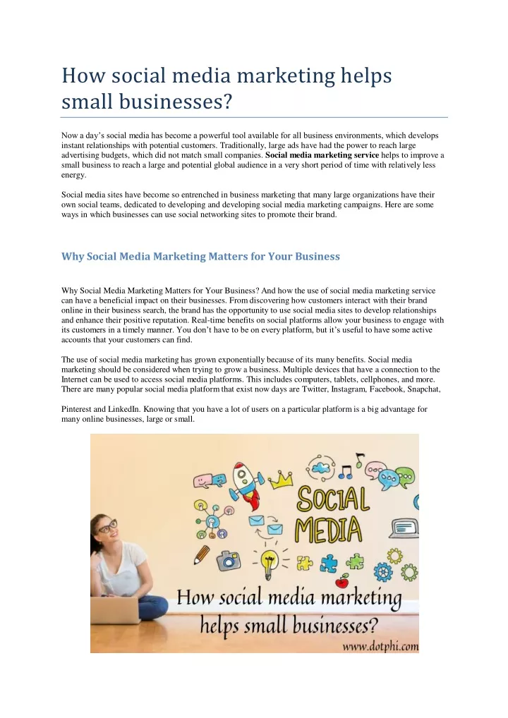 how social media marketing helps small businesses