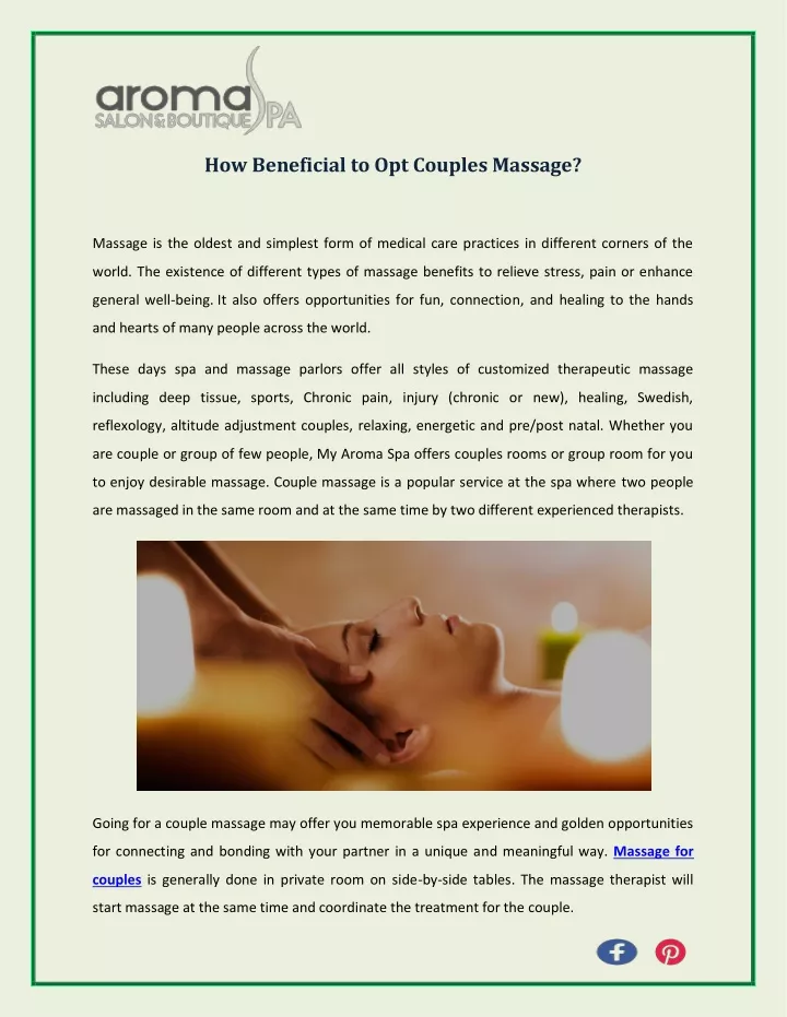 how beneficial to opt couples massage