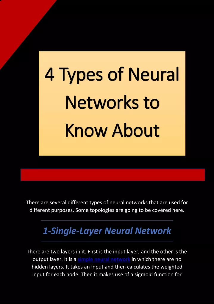 4 types of neural 4 types of neural networks