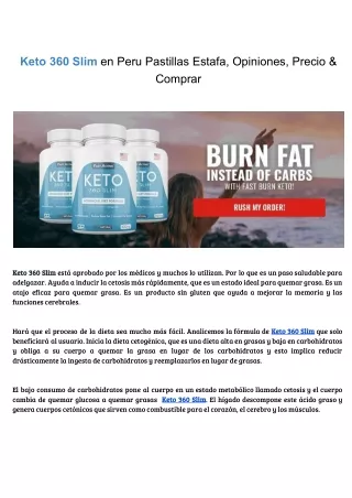 keto 360 slim en peru pastillas estafa opiniones