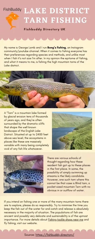 lake district tarn fishing fishbuddy directory uk