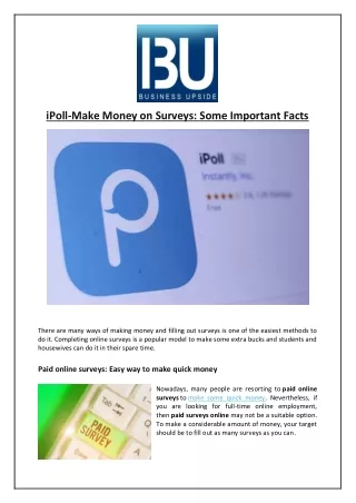 ipoll make money on surveys some important facts