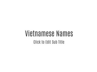 Vietnamese Names