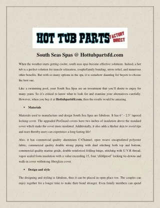 south seas spas @ hottubpartsfd com