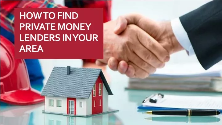 how to find private money lenders in your area