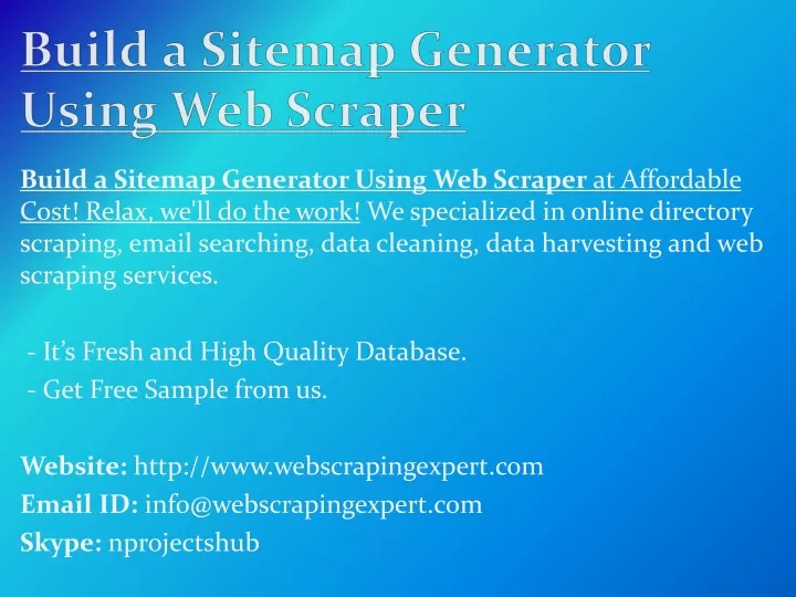 build a sitemap generator using web scraper