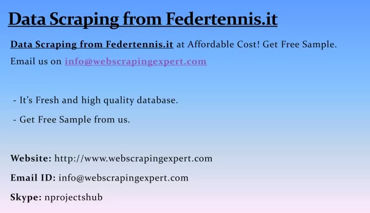 data scraping from federtennis it