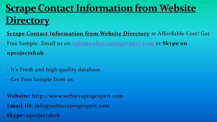scrape contact information from website directory