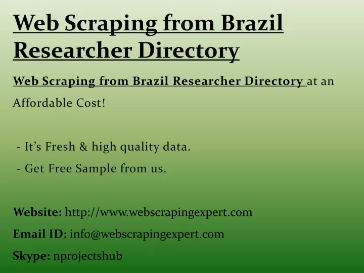 web scraping from brazil researcher directory