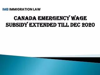 Canada Emergency Wage Subsidy Extended Till Dec 2020
