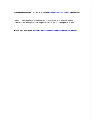 mobile app development company for startups