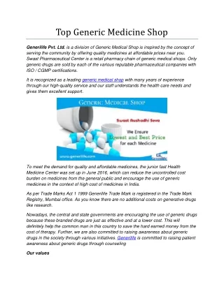 top generic medicine shop