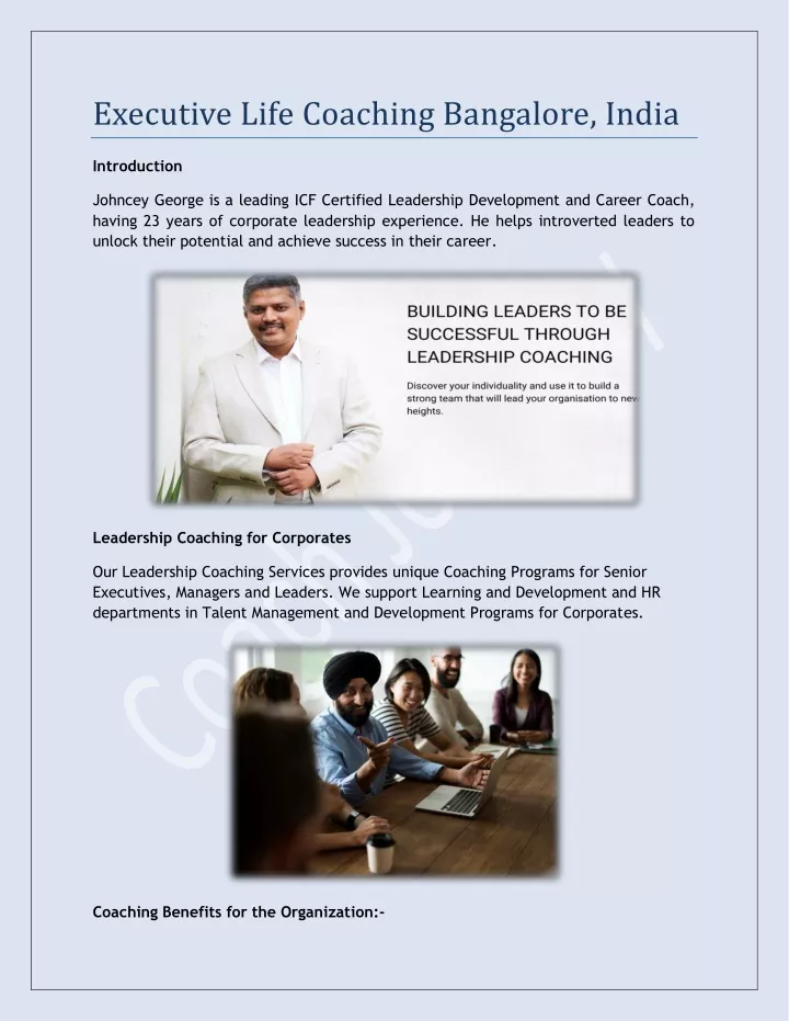 executive life coaching bangalore india