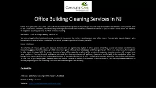 office building cleaning services in nj