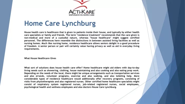 home care lynchburg