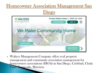 homeowner association management san diego