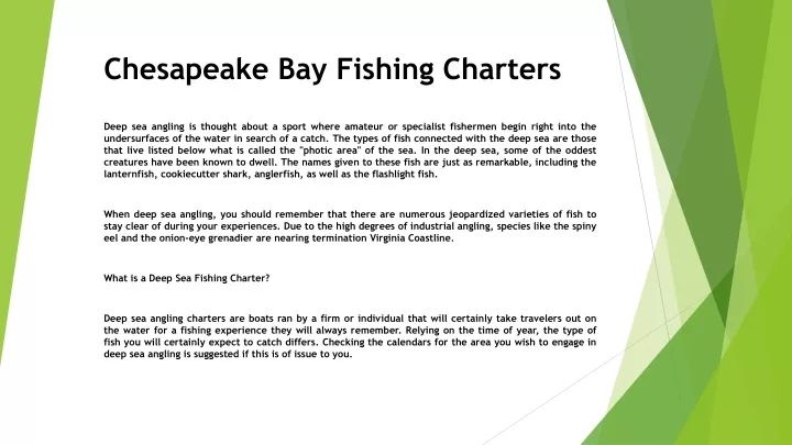 chesapeake bay fishing charters