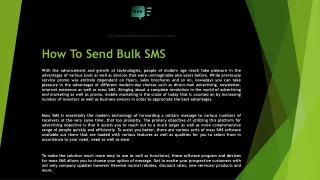 how to send bulk sms