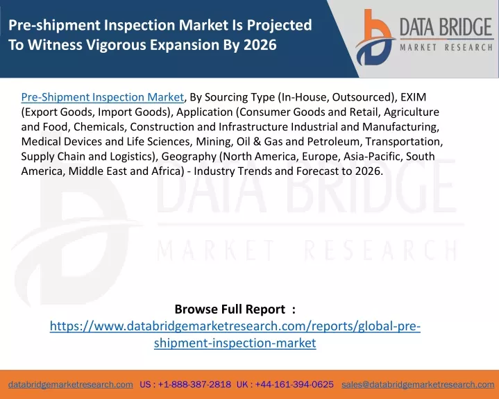 pre shipment inspection market is projected