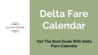 delta fare calendar