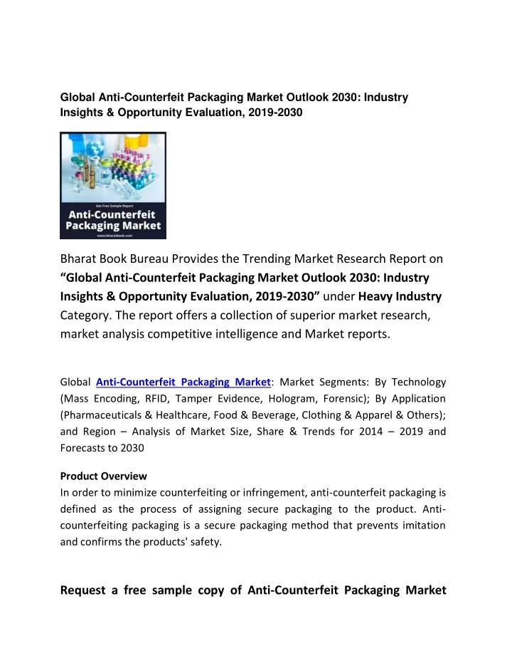 global anti counterfeit packaging market outlook