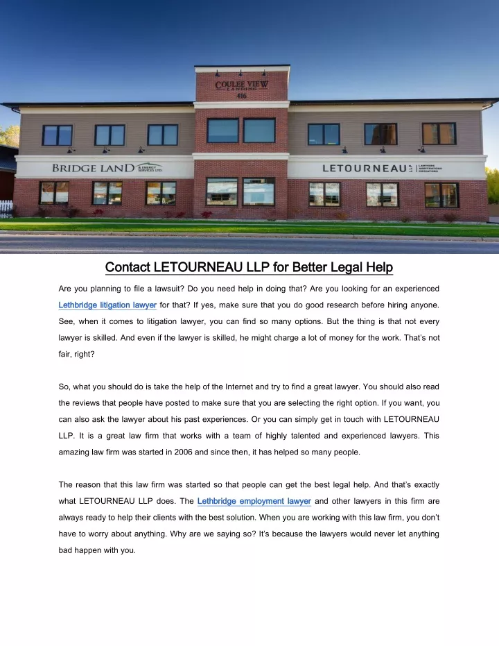 contact letourneau llp for better legal help