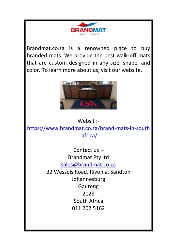 brandmat co za is a renowned place to buy branded