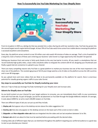 how to successfully use youtube marketing