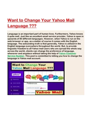 want to change your yahoo mail language