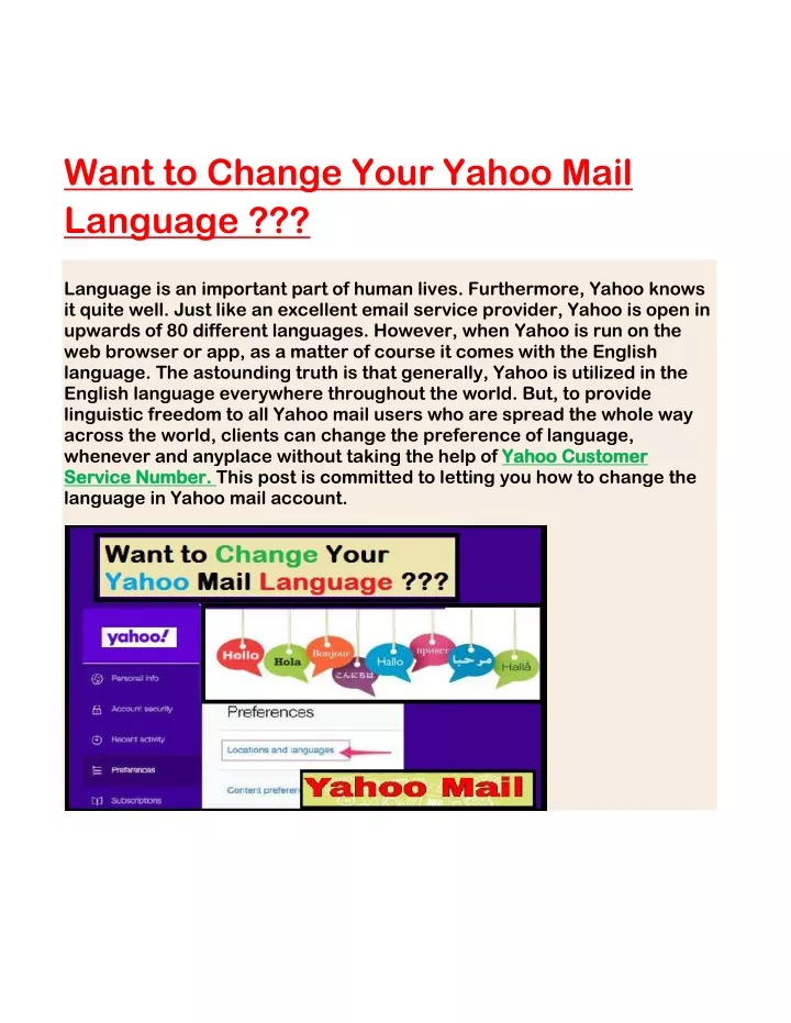 want to change your yahoo mail language