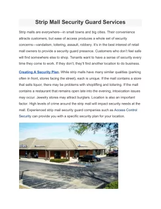 strip mall security guard services