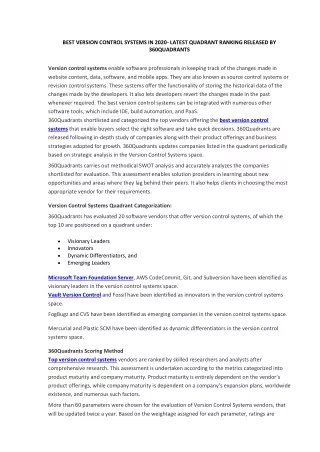best version control systems in 2020 latest